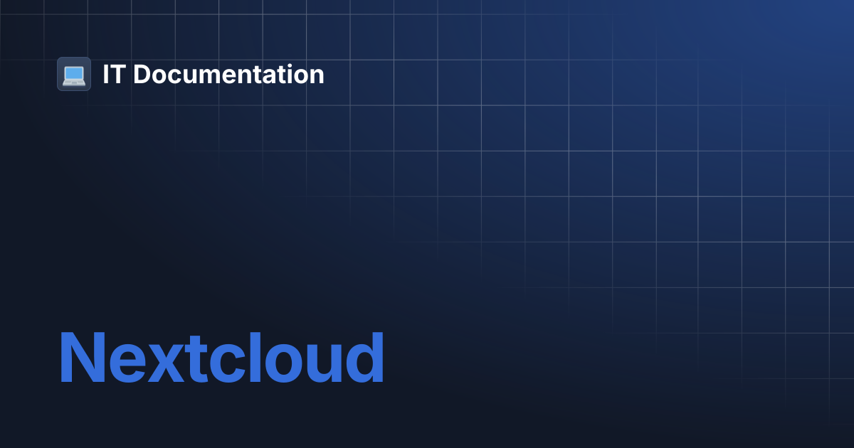 Nextcloud | IT Documentation